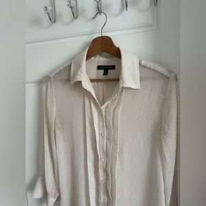 Vintage Banana Republic Women’s Sheer Long-Sleeve Blouse Size S